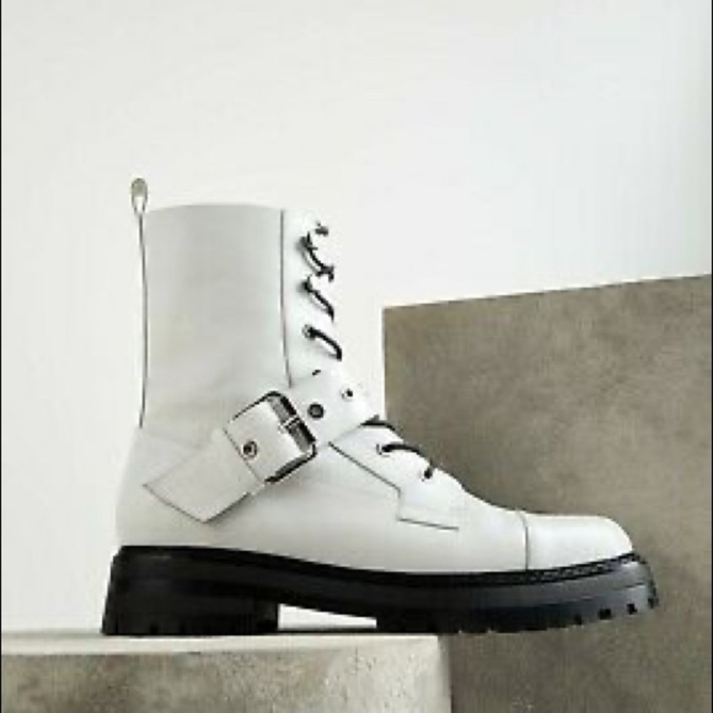 Zara leather combat boots